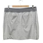 Athleta NWT  Brooklyn Skort Size 14 Textured 16” Pull On Gray Ivory Stripe NEW Photo 2
