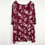 Ellos Plus‎ Size 22 Dress Shift Maroon Floral Shift Mini Lined Back Zip 1514 Red Photo 1