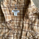 RSQ  Tan and Brown Plaid Flannel Long Sleeve size medium Photo 1