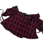 Mango  Lightweight Cotton Checkered Flannel Sweetheart Top, Sz S Photo 8