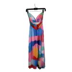 Rainbow Maxi Dress Sleeveless Plisse Party Beach Vacation Colorful size Small Photo 5