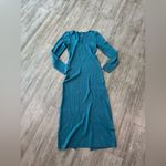 Chic Teal Long Sleeve Maxi Dress Green Photo 1