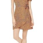 J.Crew Golden Brown Polka Dot Leopard Print Wrap Dress 6 Photo 0