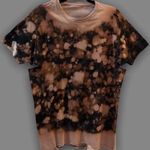 Black Brown Tan Bleached Distressed T Shirt Size L Photo 0