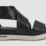 Eileen Fisher Sport Tumbled Leather Sneaker Sandal Size 10 Black Photo 0