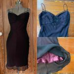 Elie Tahari 100% Silk Red w/Black Overlay Dark Romantic Whimsy Goth Dress 6 Photo 1