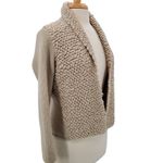 Chico's Size 3 (XL/16) Beige Wool Blend Knitted Open Front Sweater Cardigan. Photo 1