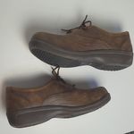 WORX WOMENS OXFORD STEEL TOE SLIP RESISTANT BROWN LEATHER SHOES 9 WIDE Photo 2