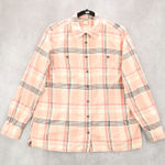 Duluth Trading Pink Flannel Plaid Lumberjack Cabin Work Adventure Shirt Large Photo 0