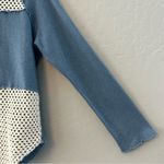 We The Free  blue crochet knit hooded sweatshirt size medium Photo 7