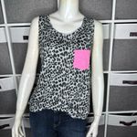 PINK - Victoria's Secret Victoria's Secret Pink Gray Animal Cheetah Pocket Tunic Tank Top Shirt Small Photo 9