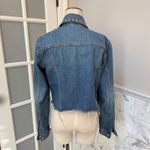 Veronica Beard  Cara Cropped Jean Denim Rhinestone Studded Jacket Photo 4