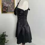 B Darlin VTG B. Darlin Satin and Sequin Black Dress with Tulle SZ 5/6 Hoco Goth Fairy Photo 4