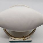 Vintage Gold Tone & White Set of 3 Bangle Bracelets Gold Photo 3