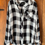Rails  Hunter Cabincore L/S Button Down Flannel Ebony & Ivory Plaid Size SMALL Photo 0
