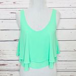 Iris Mint Green Layered Flounce Festival Crop Top Tank Top Size Small Photo 2