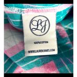 Lauren James  Pink Green Plaid Boyfriend Flannel Shirt Medium EUC Photo 11