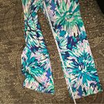Lilly Pulitzer  Women’s M Blue Purple Off Tropic Print Georgie May Palazzo Pants Photo 5