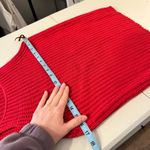 DKNY Vintage Y2K Red 100% Cotton Chunky Knit Tunic Tank Vest Top Size Large Photo 6