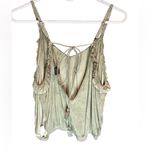 POL Sage Green Ruffled Tie Back Cropped Camisole Photo 1