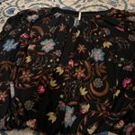 Free People  Black Floral Wildflower Honey Mesh Ruffle Peasant Blouse S Photo 10