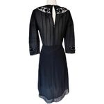 Ulla Johnson  Priscilla Silk Dress Lace Raven Chiffon Black 3/4 Sleeves 4 NWT Photo 1