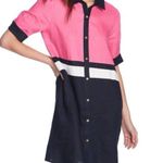 Court & Rowe 100% Linen Colorblock Short Sleeve Shirt Dress Photo 0