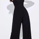 Women's Sleeveless Crew Neck Wide Leg Jumpsuit Black Photo 0