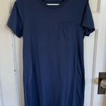 Pact navy blue organic cotton shirt dress size medium Photo 0