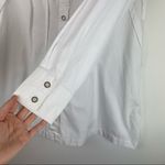 Soft Surroundings  Sz Medium White Cotton Button Down Shirt Tunic Dress Pleated Photo 5