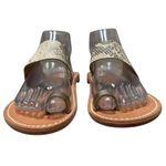 Sam Edelman Maxy Women's Size 7 Beige & Gold Snake Print Slide Flat Sandals VGUC Photo 4