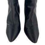 Manolo Blahnik + Vetements Printed Satin Ankle Boots In Black Photo 7