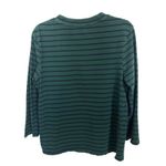 Anthropologie By Erika Green Blue Stripe Ruffle Front Top Size XS Casual Preppy Photo 1