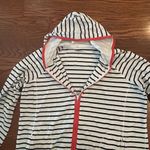 Talbots Size 2X Full Zip Up Hoodie White Black Stripes Pockets Casual Comfort Photo 5