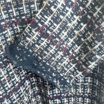 BCBGMAXAZRIA | Navy Maroon Ivory Gold Sweater Coat Snap Closure | Size Large Photo 5