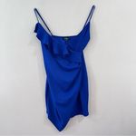 Lulus Keep on Flourishing Blue Ruffled Asymmetrical Bodycon Dress XL Photo 4
