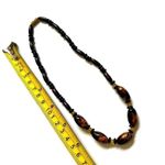 Black wood and flower beaded necklace Photo 4