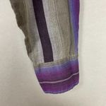 Vintage Striped Shirt Cropped DIY from Man's Shirt Women's Top Long Sleeve Retro Gray Size L Photo 7