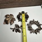Rustic Metal Autumn Fall Leaf Brooch Pin Lot Of 4 Leaves Great For Thanksgiving Photo 9