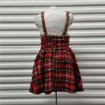 L’Atiste Womens Short Dress Medium Red Black Plaid Tweed Y2K Retro Holiday Party Photo 6