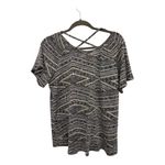 Faded Glory  Navy White Chevron Print Crisscross Back Boho Knit Casual Top – 1X Photo 3