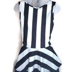 579 Juniors Striped White Black Peplum Top Small S Size undefined Photo 1