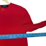 Theory Red Long Sleeve Bell Sleeve Flounce Hem Ruffles Aesthetic Chic Dress Sz 2 Photo 6