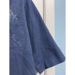 Bonworth Vintage Shacket XXL Blue Embroidered Birdhouse Floral Boho 3/4 Sleeves Photo 6
