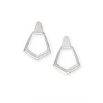Kendra Scott NWT!  Paxton Earrings in Bright Silver Tone Photo 1
