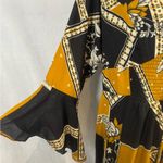 City Chic  black & mustard yellow patterned corset smocked top maxi dress size 16 Photo 3