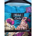 Michele Leslie of California Vintage Tropical Bird Floral Button Down Shirt Blue Size L Photo 1