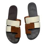 TRA MAD RKE Leather Brown and White Sandals Size 9 Photo 1