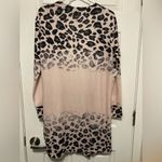 Tickled Teal Ticked Teal Tan Cheetah Print Lightweight Open Cardigan Duster Photo 7