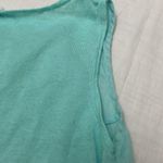 August Silk  sleeveless Aqua Sweater and Linen Top Photo 6
